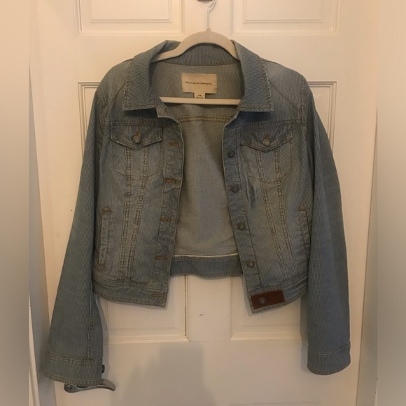 Anthropologie Pilcro Classic Denim Railroad Stripe Jacket - Picture 3 of 9